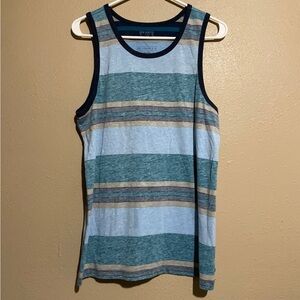 Levi’s Strauss Blue Gray Horizontal Stripes Sleeveless Shirt Men’s L